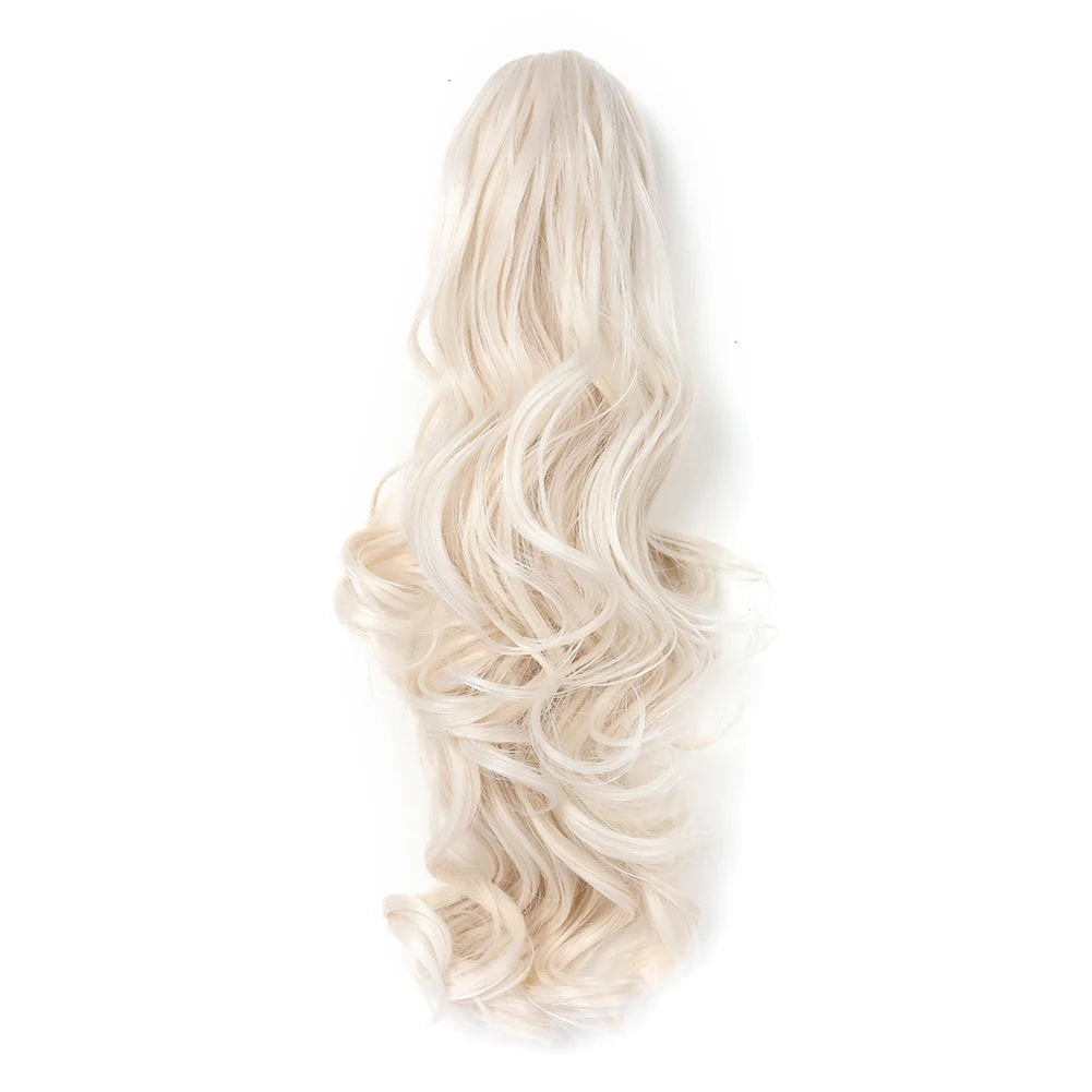 Blonde hair extension on a white background