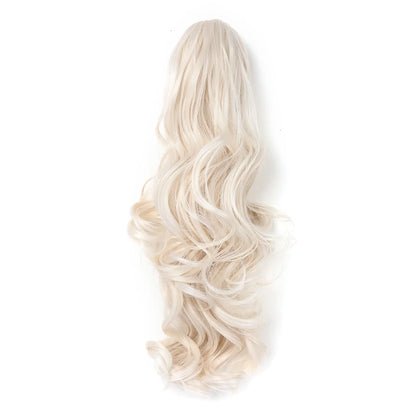 Blonde hair extension on a white background