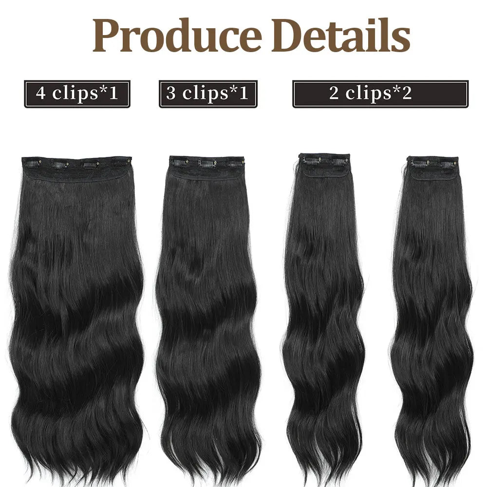 Body Wave Clip-In Hair Extensions, 22" – 4PCS, 220g