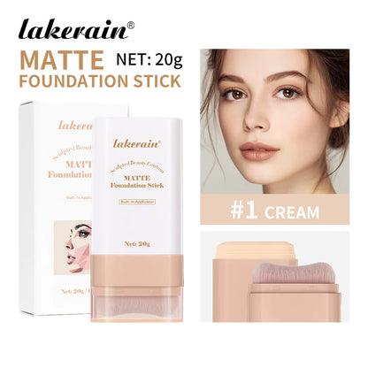 Lakerain Matte Foundation Stick packaging with a woman's face and '#1 Cream