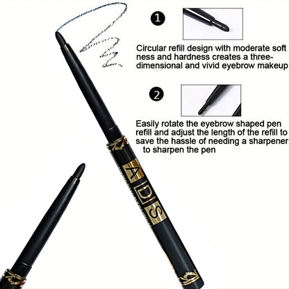 Eyebrow shaping pen with refill design and features.