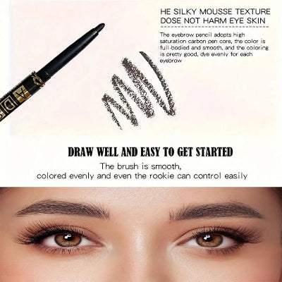 Eyebrow pencil with application examples.
