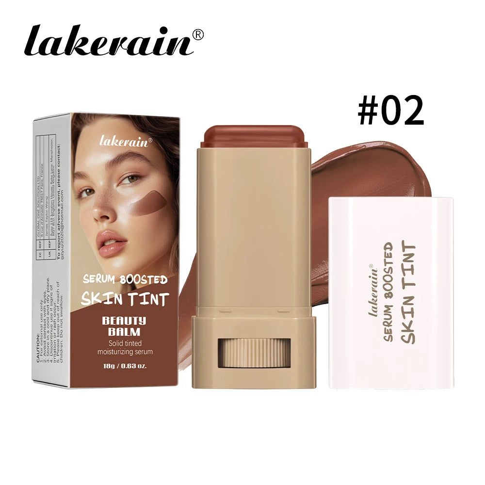Lakerain Serum Boosted Skin Tint with packaging and balm #02