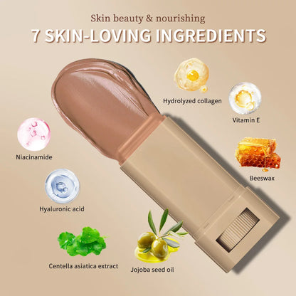 Cosmetic product with skin-loving ingredients displayed on a beige background